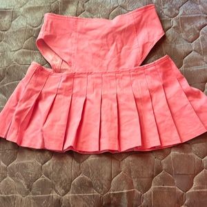 Pink womens hip cutout skirt